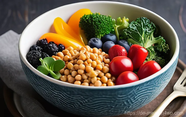 항염증 식단에서의 탄수화물 비율 조절 - **"The Carbohydrate Choice: A Balanced Feast"**
    A bright, inviting kitchen setting with warm, na...